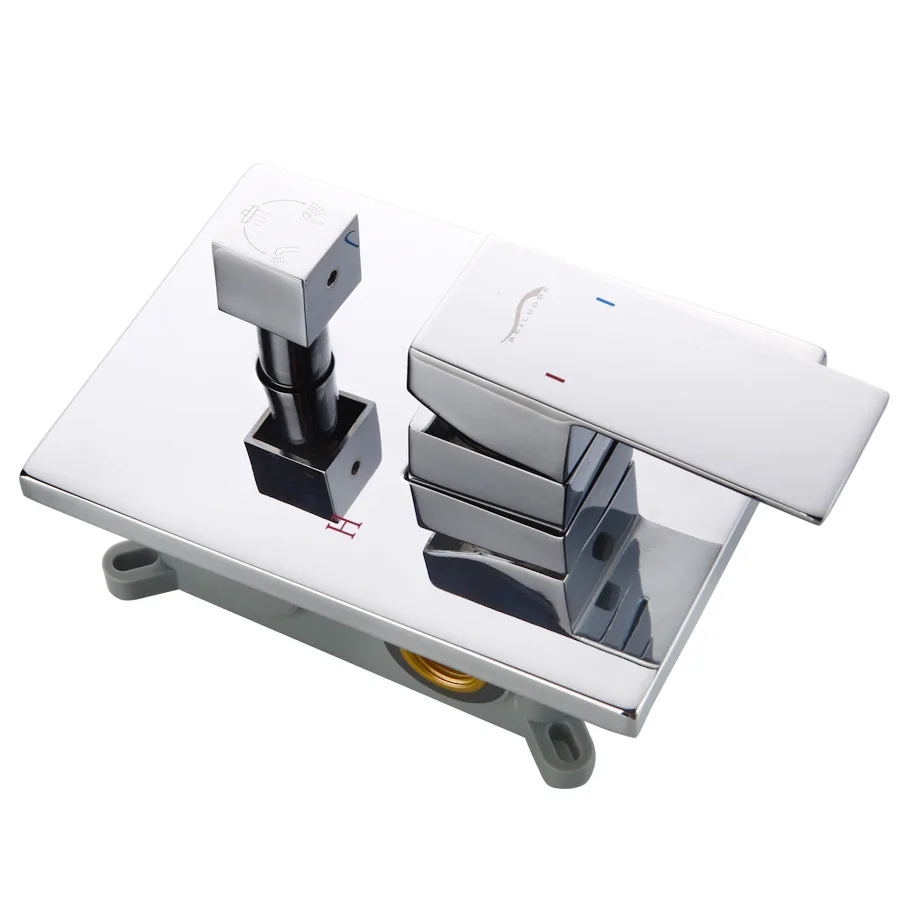 Belo De медь многофункциональная квадратная Встроенная коробка смесительный клапан скрытый душевой набор аксессуары Прямая с фабрики