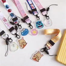 Мультфильм кулон Милые шнурки для ключей многофункциональный мобильный телефон ремни ID карты брелок Мода ремешок руки запястье шейный ремень