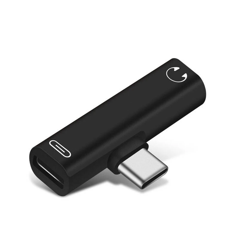 Черный 2 в 1 usb type C до 3,5 мм адаптер для наушников для Leeco Le Max 2/Pro 3 S3 Aux аудио кабель зарядное устройство для наушников зарядный конвертер - Цвет: Черный