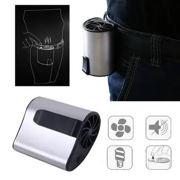 

Silver Gray USB Air Cooling Mini Air Conditioner Portable USB Rechargeable Fan Travel Wearable Creative Waist Fan Fishing
