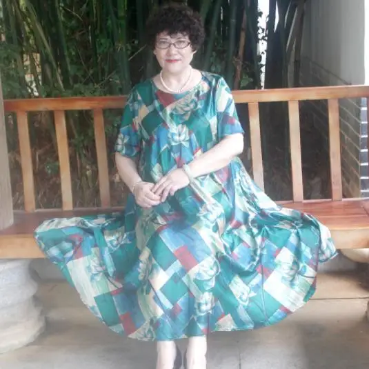 Женское летнее свободное платье для среднего возраста одного размера плюс vestidos mujer DJ509
