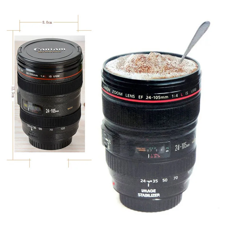 Caniam SLR объектив камеры 24-105 мм 1:1 шкала пластиковая кофейная Чайная Кружка 400 мл креативные чашки и кружки с крышкой M102 второе поколение