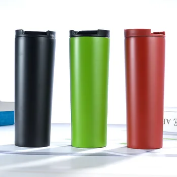 

500ml Creative Simple Fashion Car Cup Quality Stainless Steel Heat Preservation Portable Durable Business Gift Flip Coffee Cup