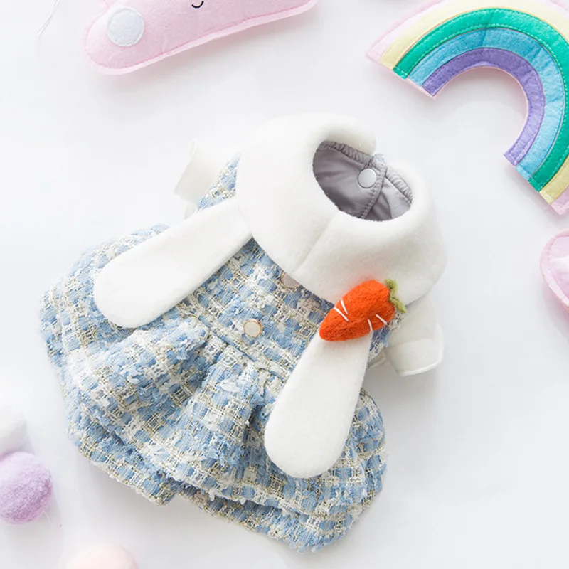 

New Style for Autumn and Winter Princess Style Woolen Dress Puppy Dog Skirt Graceful Cat Pet Clothes Luxury Dog Clothes