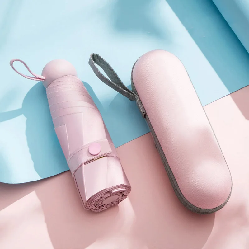 

JESSE KAMM high quality sun protection capsule 50 folding umbrella vinyl folding 6 bone sun umbrella sunshade rain mini umbrella