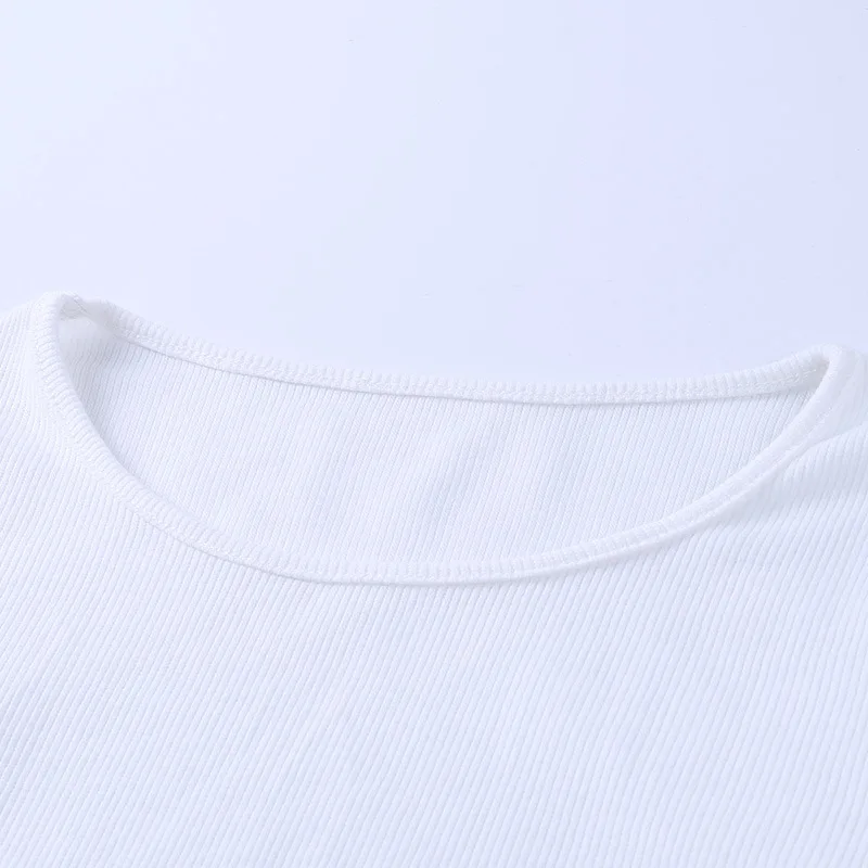 Sexy Long Sleeve Ruched Slim Women Crop Top INGOO 2020 Spring Streetwear Green O-Neck Drawstring Solid Female Short T-Shirt