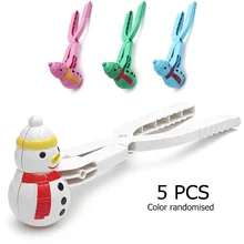 Fabricant de boules de neige en plastique pour enfants, 5 pièces, moule de boules de sable en plein air, jouets, bonhomme de neige en plastique, cadeaux pour enfants