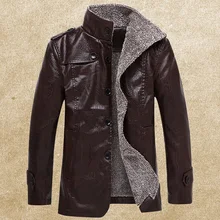 Мужская зимняя куртка из искусственной кожи, флисовое пальто с искусственным мехом, верхняя одежда, парка, пальто