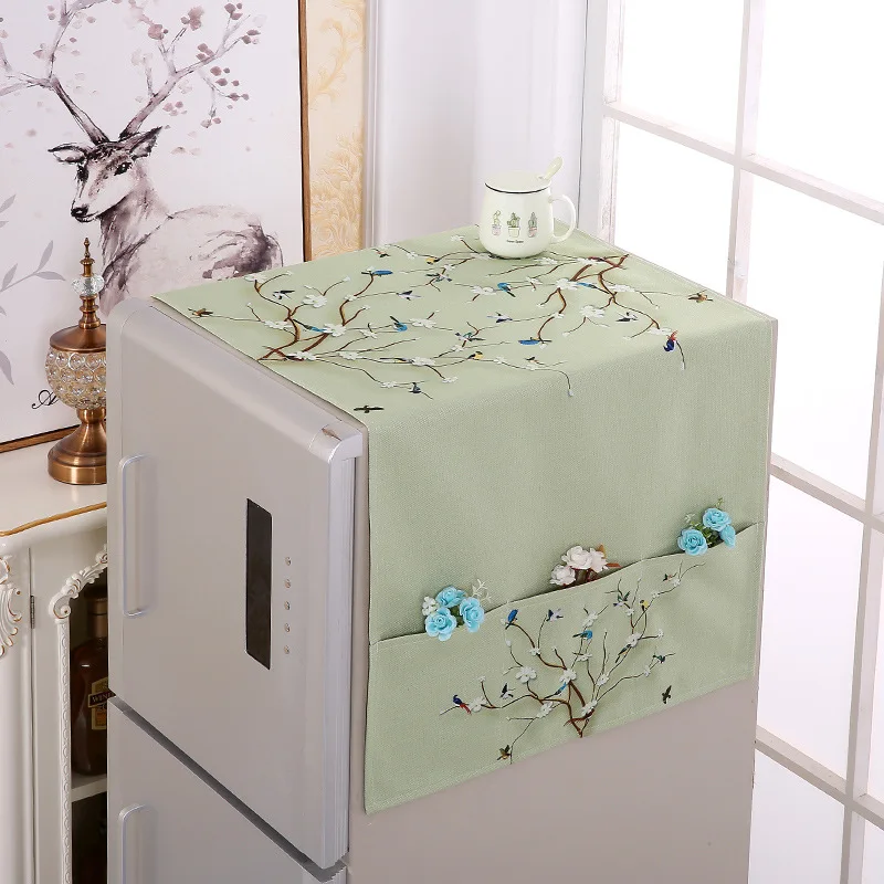 Bongles Household Washing Machine Refrigerator Dust Cover Waterproof Refrigerator Cloth Case Sundries Organizer random Color 