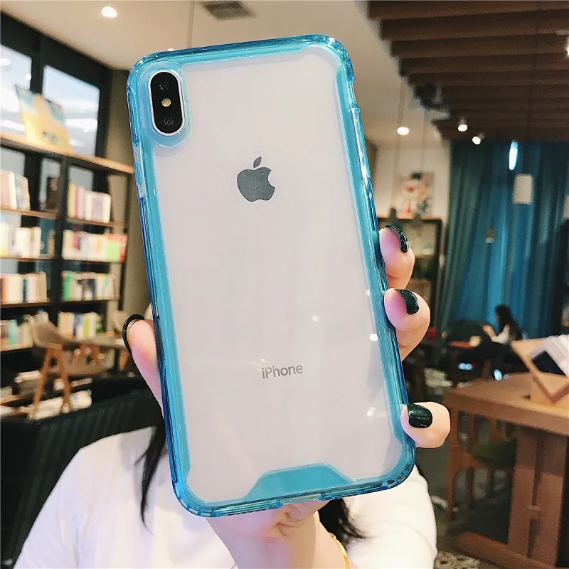 as picture Роскошный чехол для iPhone X XR XS Max 7 8 Plus мягкие ТПУ прозрачные телефонные чехлы противоударный Прозрачный чехол для iPhone 6 6s розовый - Цвет: as picture