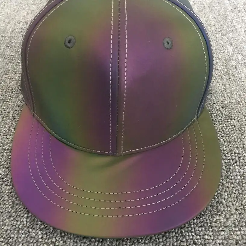 Высококачественный цветной, отражающий бейсболки хип-хоп snapback мужские и женские радужные Цветные Светоотражающие шапки уличная Прямая