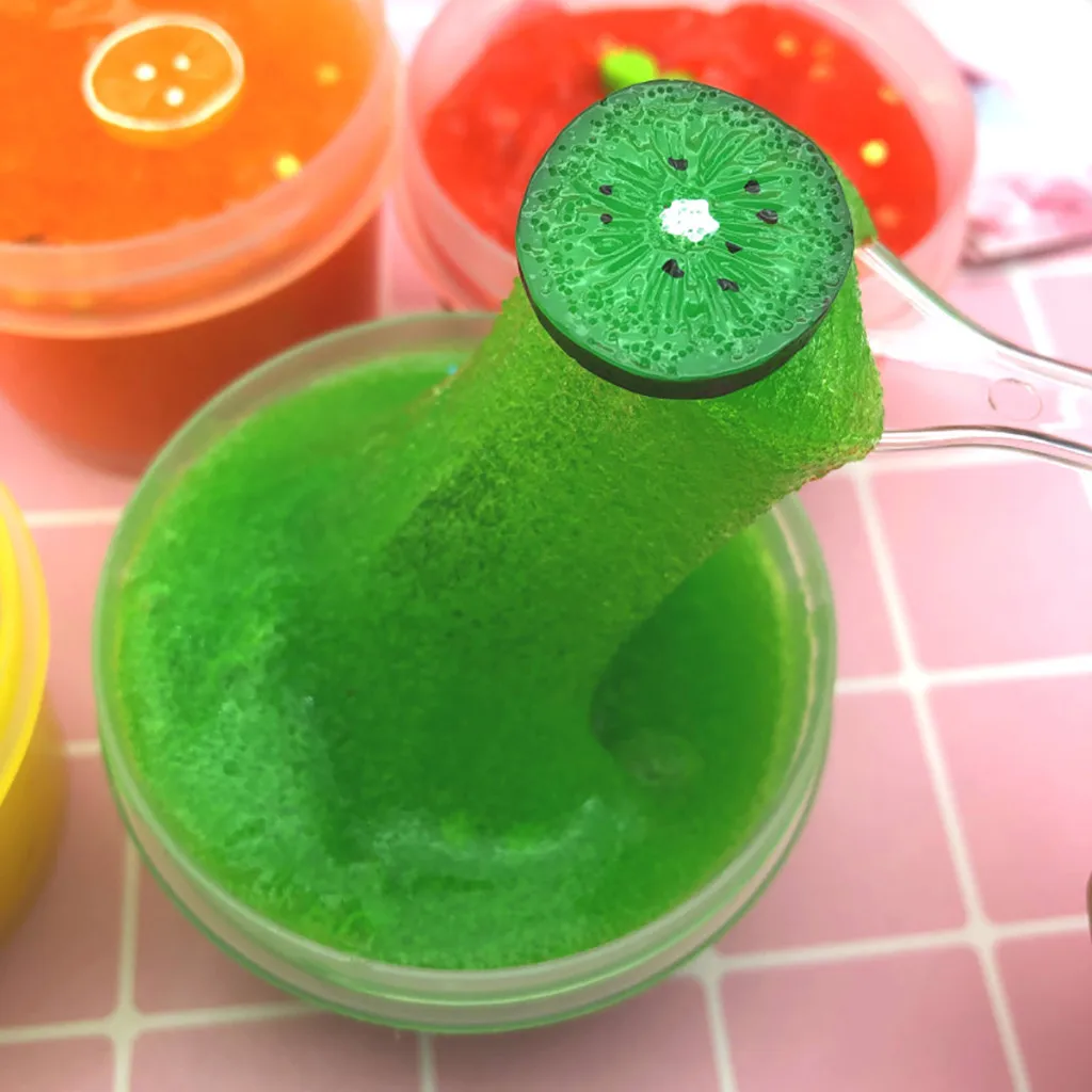 Simulation Fruits Pineapple Color Cloud Slime anti Stress Kids Clay Toys Interesting Novelty slime toy for kids #B