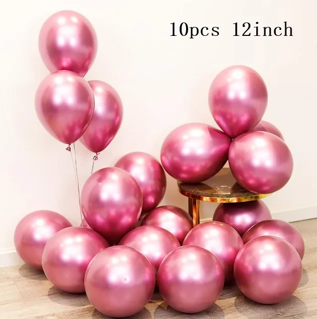 10pcs Metal Rose Только что женатый воздушный шар Mr Mrs сердце любовь большая роза Золото Алмаз вечерние украшения невесты Большой Свадебный шар невесты быть помолвкой - Цвет: 10pcs Metal Rose