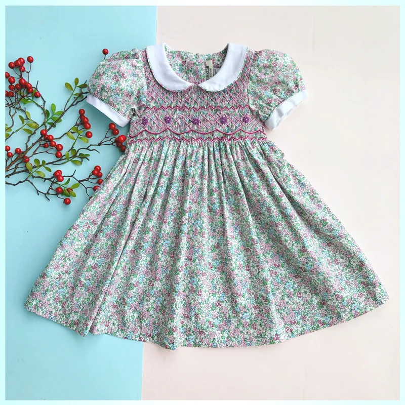 2019Summer New Arrivals Girls Cotton Quality Smocking Handmade Classic Princess Dress Spanish Vintage Party | Детская одежда и