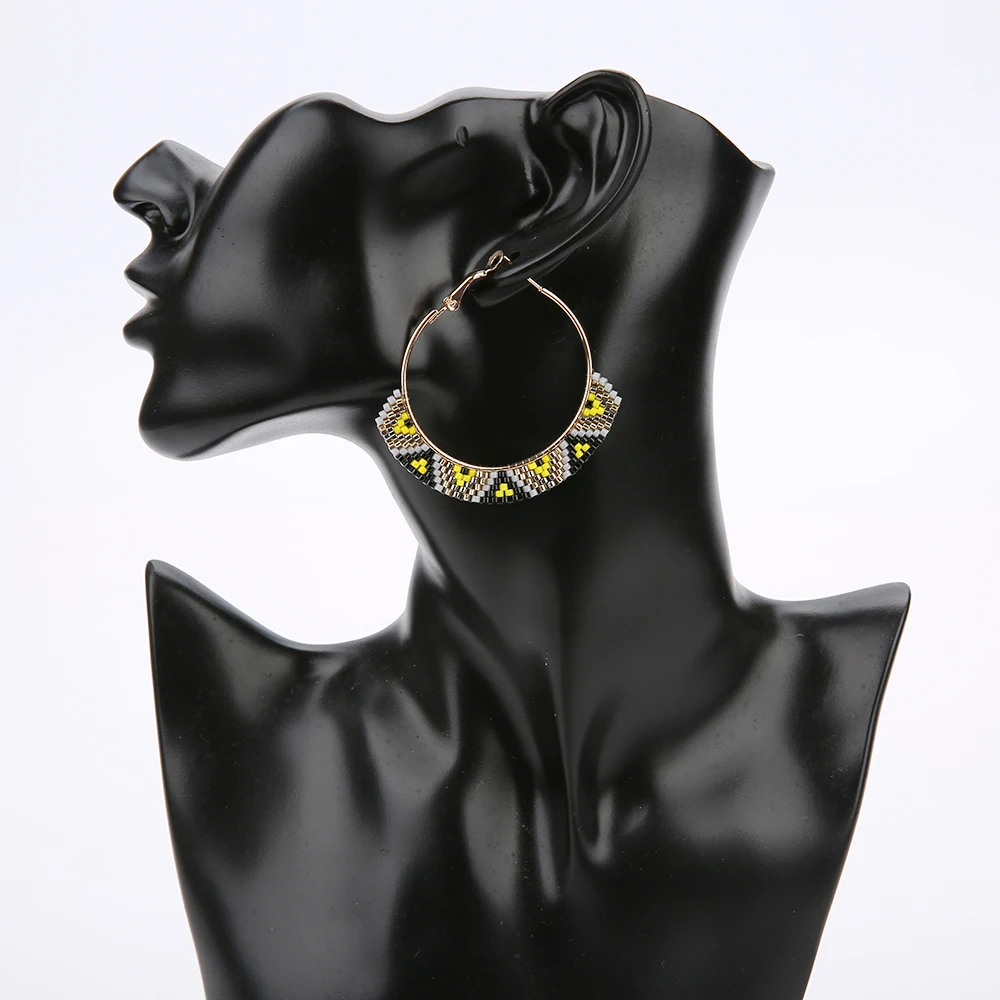 SHINUS BOHO серьги для женщин модные геометрические разноцветные очаровательные серьги MIYUKI pendientes mujer moda MIYUKI ювелирные изделия для женщин