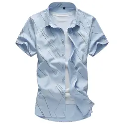 Мужская модная рубашка, мужская летняя Новинка 2019, рубашка с коротким рукавом, Пляжная, большой размер, свежая повседневная мужская рубашка