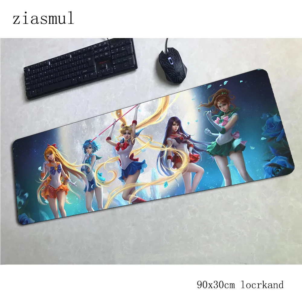 Коврик для мыши sailor moon 90x30 см компьютерный коврик для мыши Индивидуальный Коврик для мыши подарок коврик для Мыши Эргономичный гаджет офисные настольные коврики