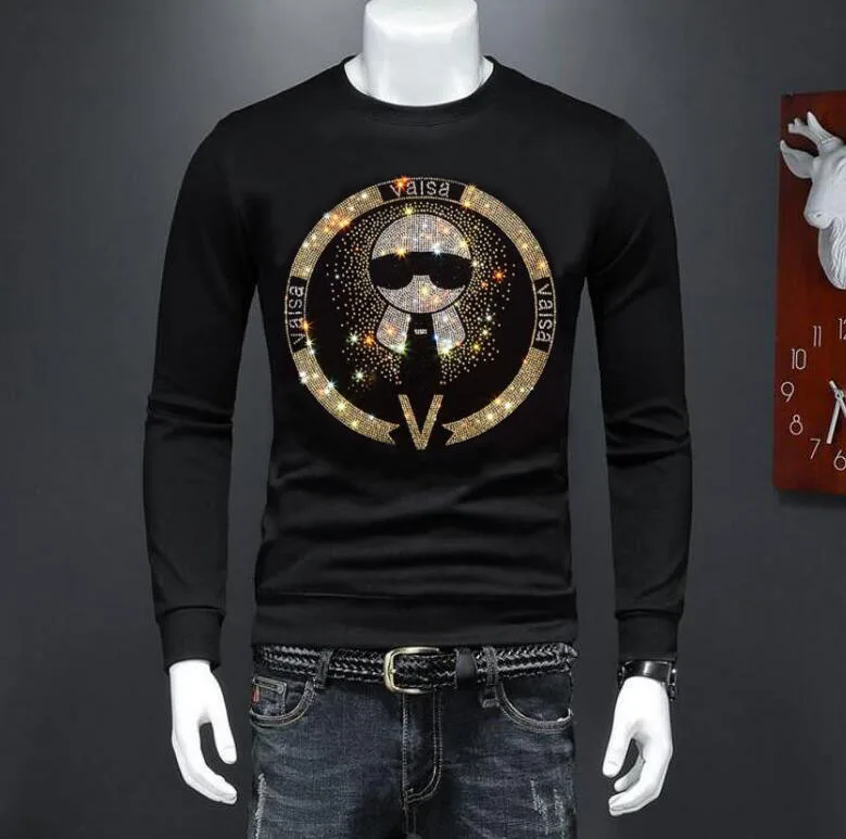 

Rhinestones Sweatshirt designer Hip Hop Men Hot drill Streetwear drop shipping
