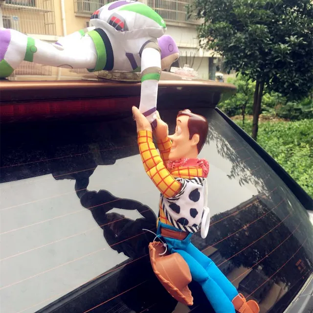 Hot Toy Story Sherif Woody Buzz Lightyear Car Dolls Plush Toys Outside Hang Toy Cute Auto Accessories Car Decoration 25/35/45CM - 35cm woody buzz