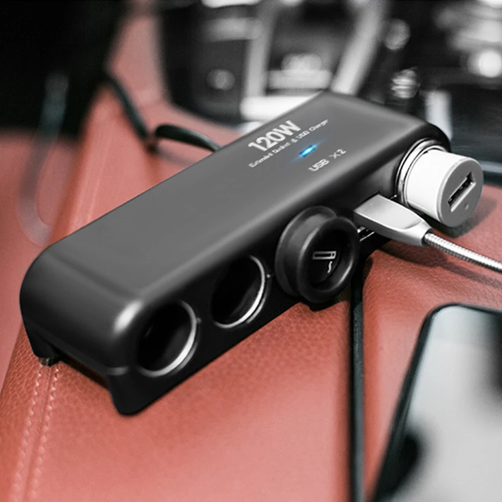 Мульти разъем ABS интерьер автомобиля Замена Авто Электронный двойной USB адаптер Универсальный разветвитель 4 способ портативный зажигалка