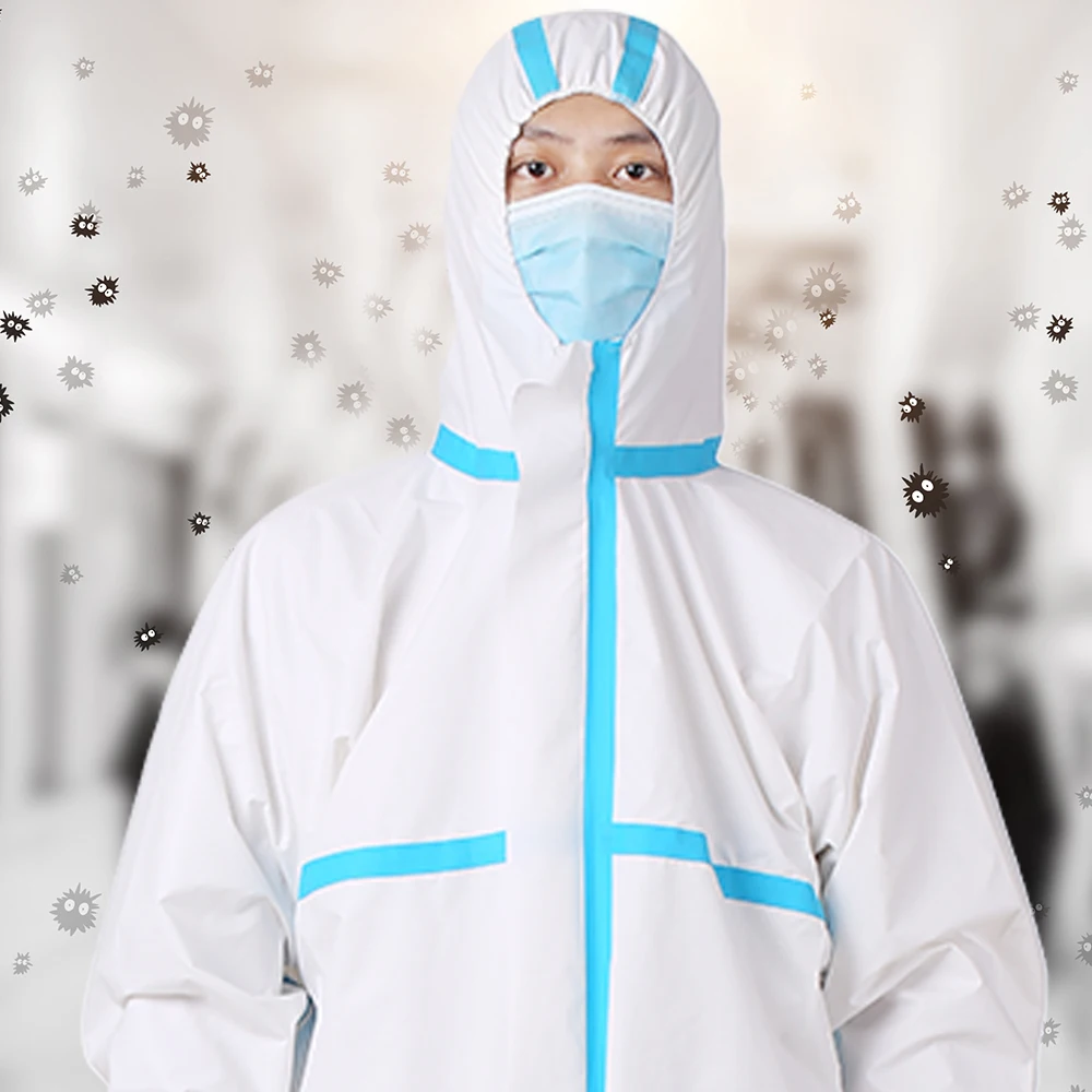 

Jumpsuit Protective Clothes Dust-proof Disposable Anti-epidemic Antibacterial Plastic Closure Lsolation Suit Coverall Antistatic
