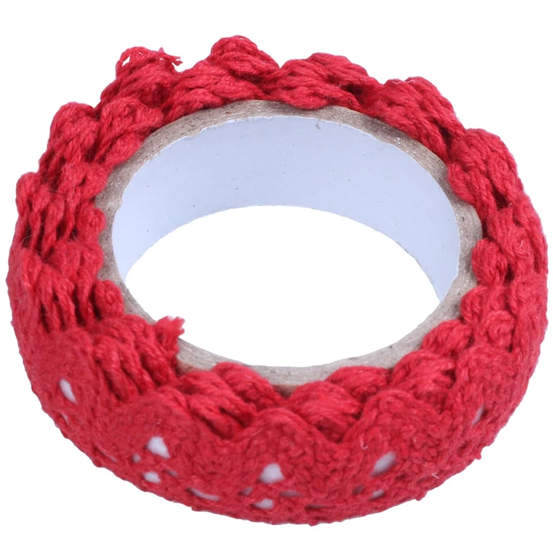 

1pc 1.7M Roll Lace Ribbon Decorative Adhesive Sticker Gift Masking Tape red
