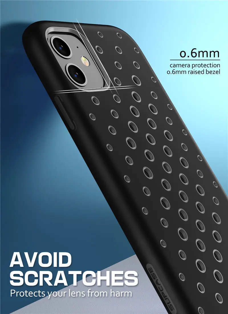 SUPCASE для iPhone 11 Case 6,"() UB Sport Premium Hybrid Жидкая силиконовая резина+ крышка ПК со встроенным протектором экрана