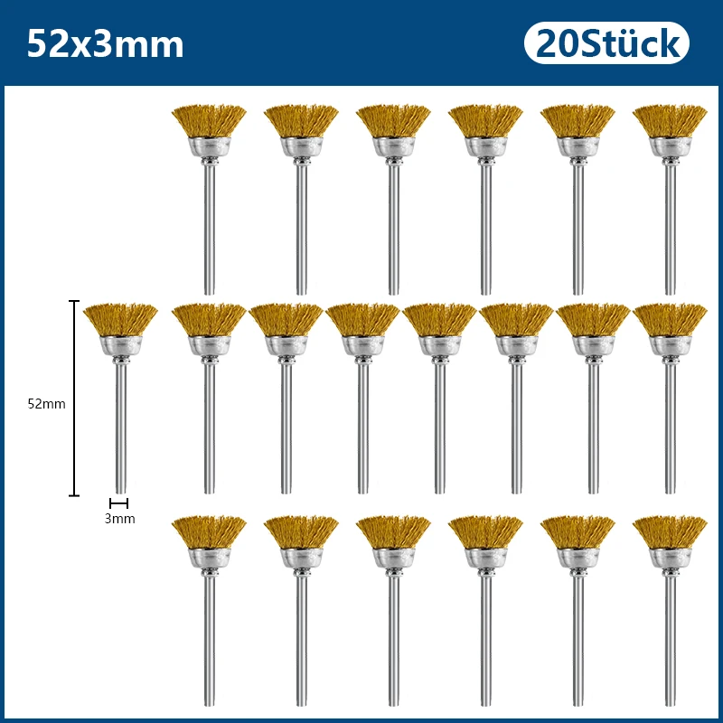 XCAN Draht Rad Pinsel 3,0mm Schaft Draht Pinsel Disc für Dremel Dreh Werkzeug Zubehör Metall Polieren Werkzeug – Detail 5