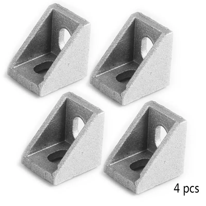 

4psc Durable Silver Aluminum 2020 Angle Corner Brackets Fittings L Connector Bracket Fastener for Aluminium Profile CNC Router f