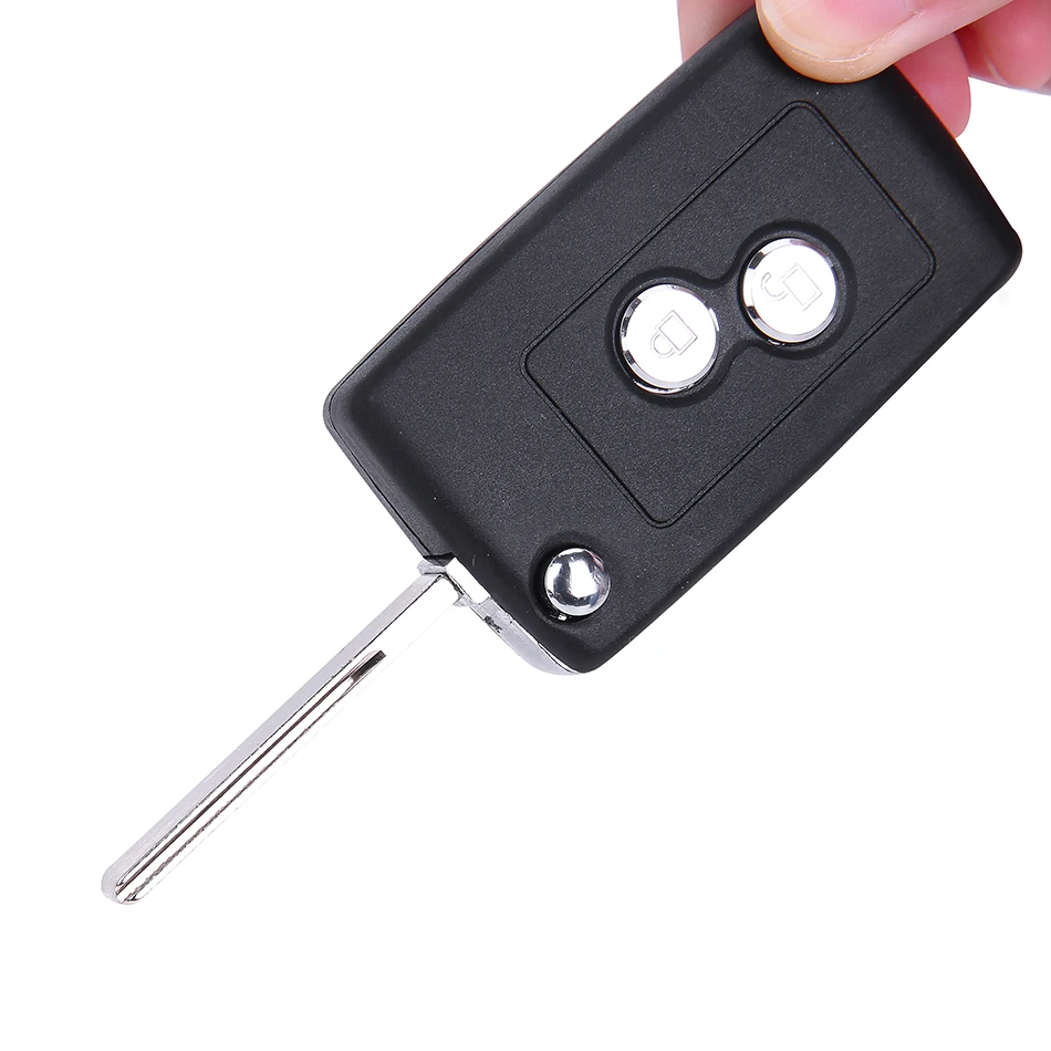 Модифицированный 2 кнопки дистанционного флип ключ чехол Брелок в виде ракушки Fob чехол для Citroen C1 C2 C3 для peugeot 206 306 307 HU83 лезвие с эмблемой