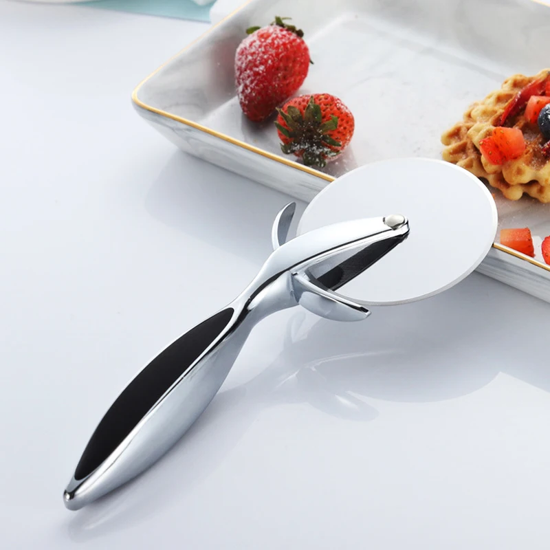 Pizza Cutter Stainless Steel Pizza Knife Cake Bread Pies Round Knife Pastry Pasta Dough