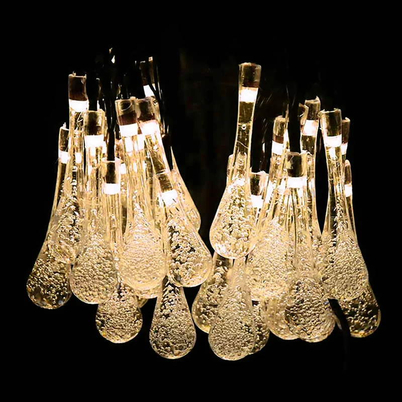 

Солнечный уличный 20LED светильник капли воды, гирлянда, фестиваль, свадебное украшение сада, энергосберегающий фонарь, садовый ландшафтный светильник