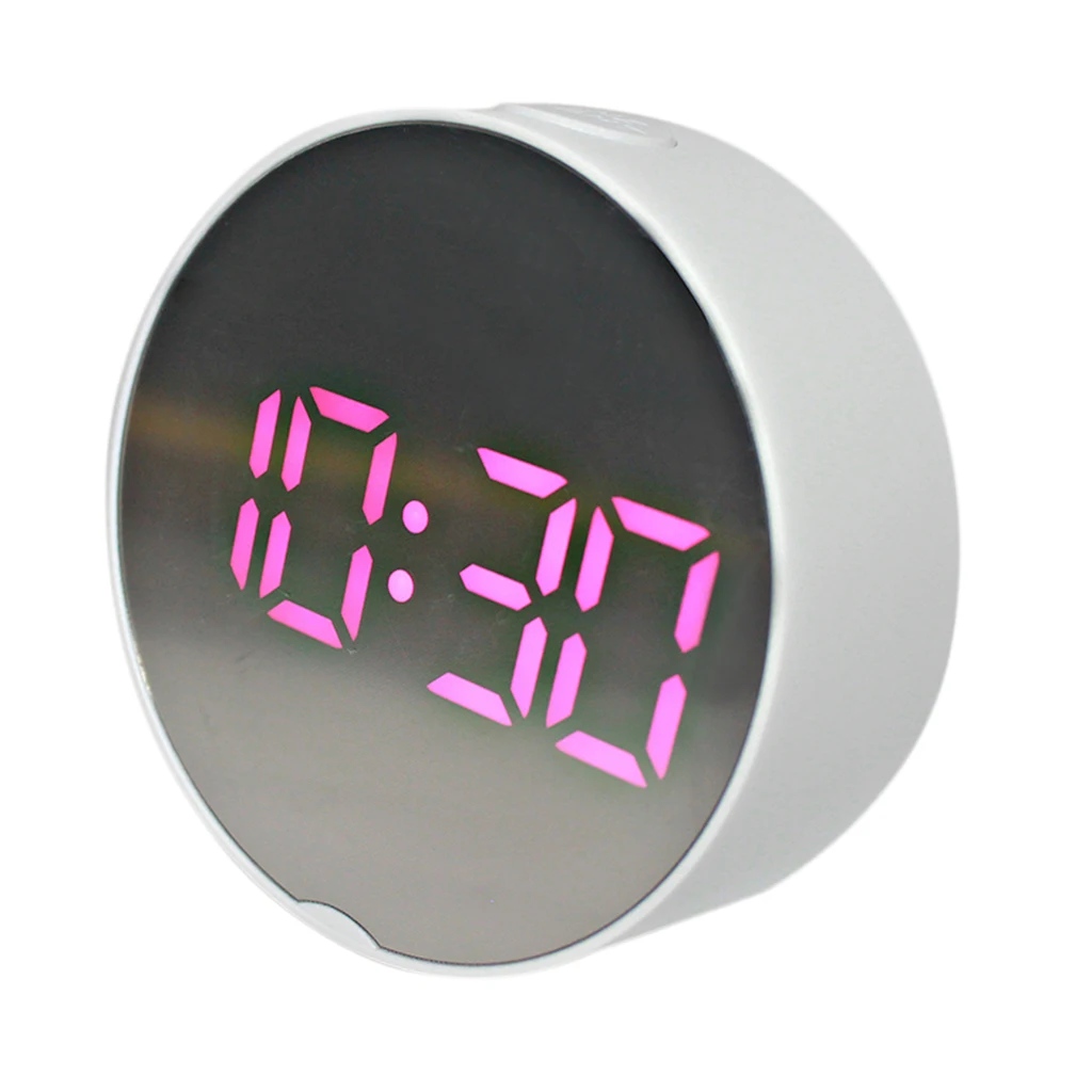 LED Digital Alarm Clock Battery Operated or USB Charger Port for Bedroom/Wall/Travel with Alarm, Calendar and Mirror Function