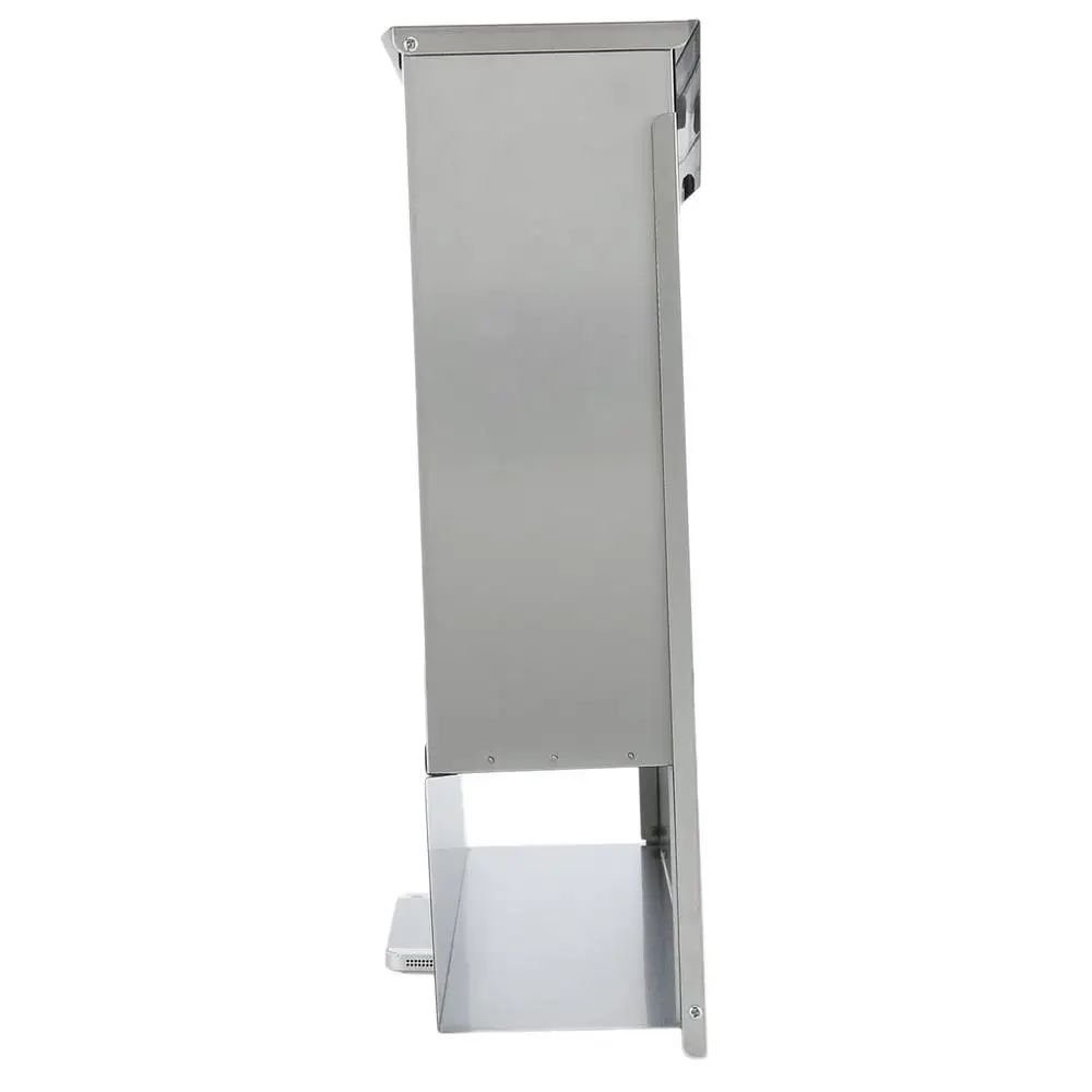 

Stainless Steel Modern Home House Mailbox Lockable Outside Mail Box Newspaper Letter Mail Post Box 37x37x10cm