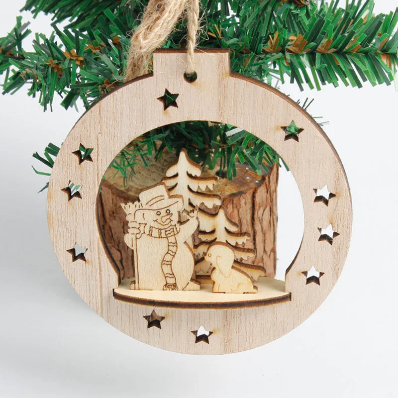 

Estrella Arbol Navidad Wooden Snowflake Merry Christmas Tree Deer Ornament Pendant Home Decor Christmas Tree Star Pines