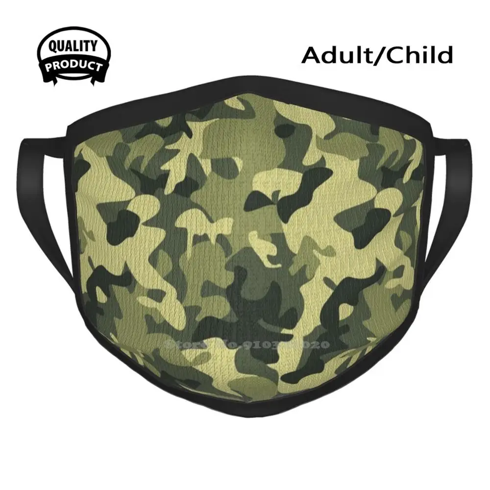 

Military Camouflage Pattern Cotton Breathable Face Mouth Mask Military Camouflage Pattern Green Force Land Fighter Soldier