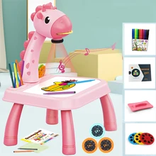 

Kids Projector Painting Board Table toy Desk Multifunctional Writing Arts Crafts Learning Painting Educational Children toys