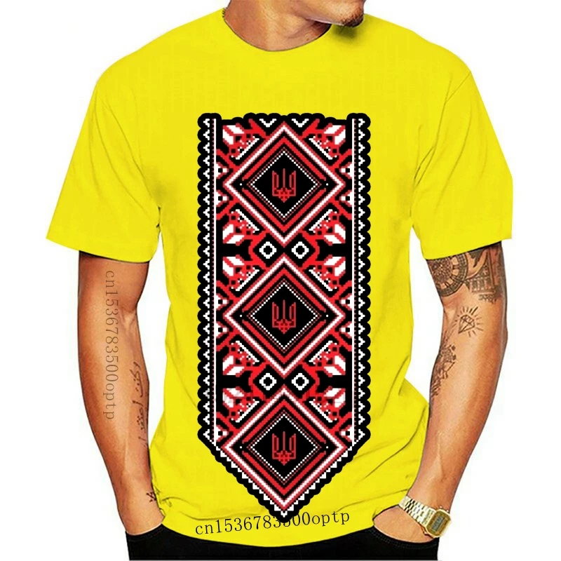 New 100% t shirt 2021 Fashion men t-shirt Ukrainian Embroidered Print Vyshyvanka T-Shirt of Ukraine | Мужская одежда