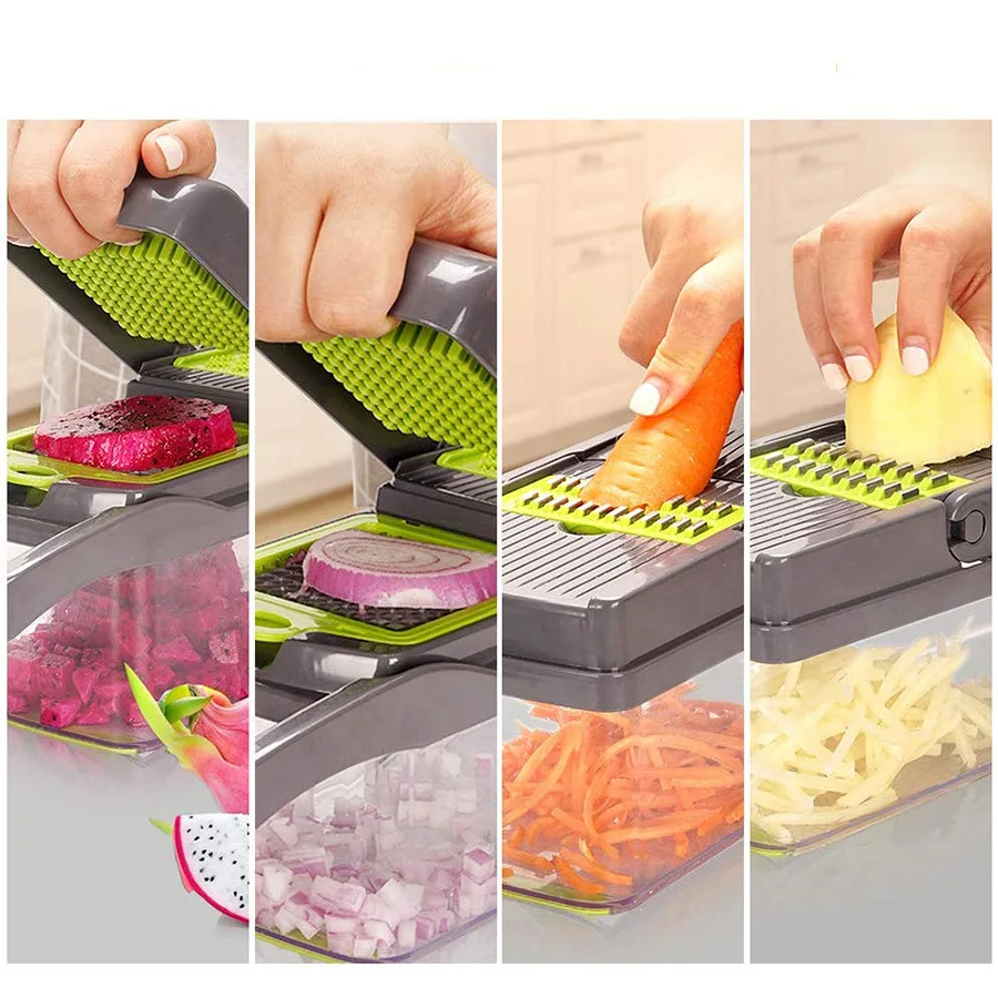 Vegetable Chopper with Container Food Onions Potato Salad Slicer