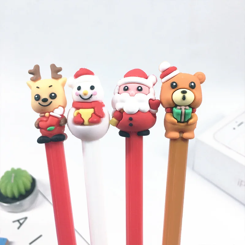 

4pcs/lot Christmas Gift Gel Pen Santa Claus Elk Xmas Tree Snowman Cute Gel Pens Kawaii Stationery for Student School Supplies