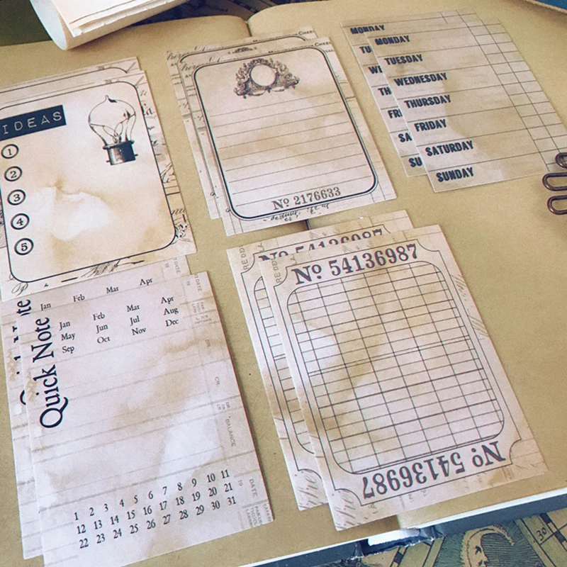 Ретро наклейки на материал для заметок с пятнами кофе DIY дневник альбом Скрапбукинг Happy planner Декоративные наклейки для заметок