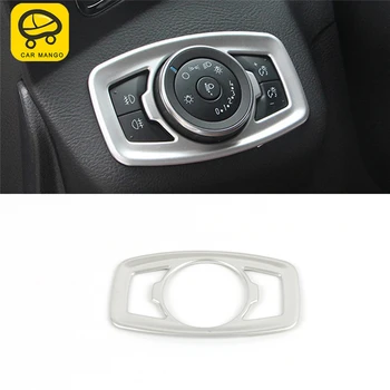 

CAR MANGO Head Light Switch Frame Cover Trim Frame Sticker Interior Accessories for Ford KUGA Escape 2017 2018