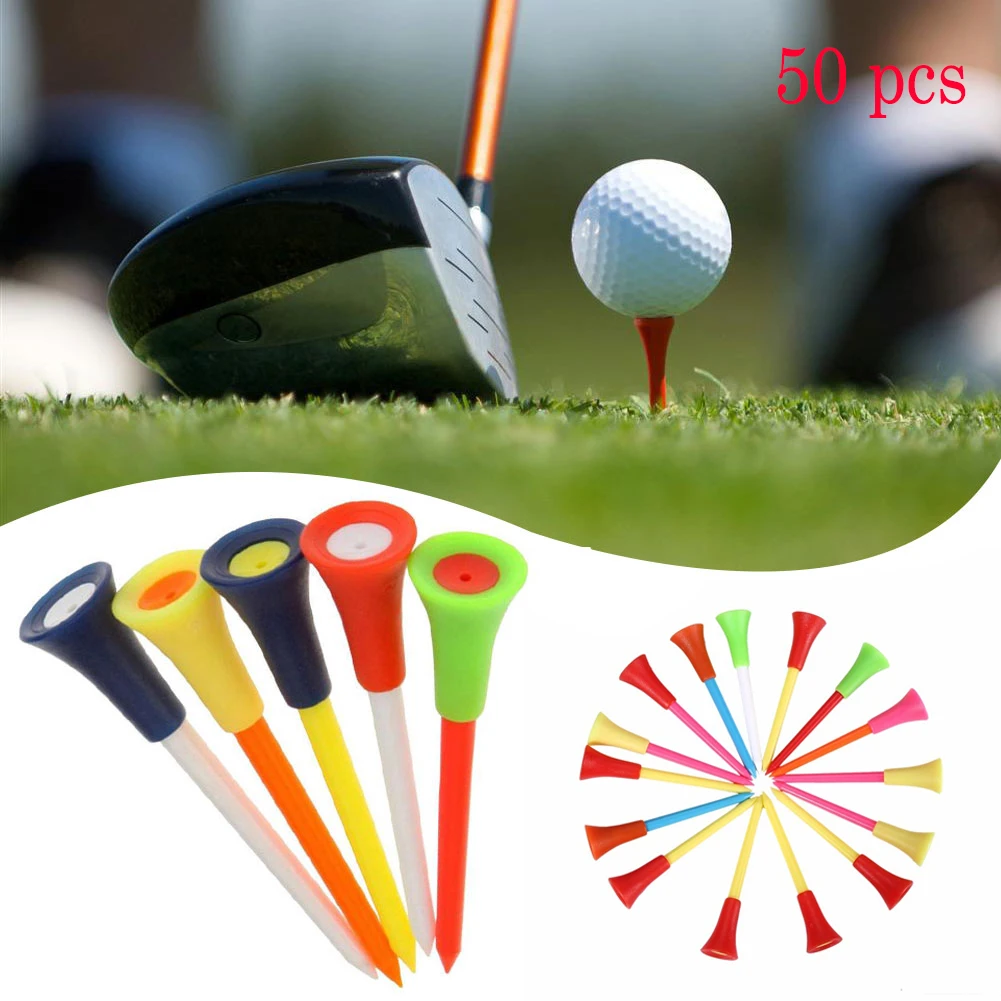 

New 50pcs 85mm Plastic Golf Tees Golf Rubber Cushion Top Golf Accessories