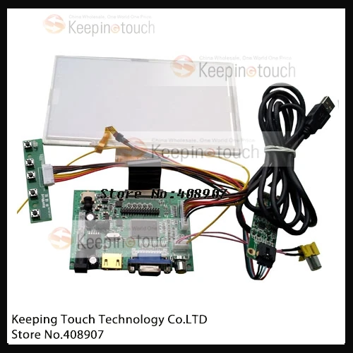 HDMI+ VGA+ 2AV+ Сенсорная плата контроллера драйвера+ AT070TN90 AT070TN92 lcd 800*480
