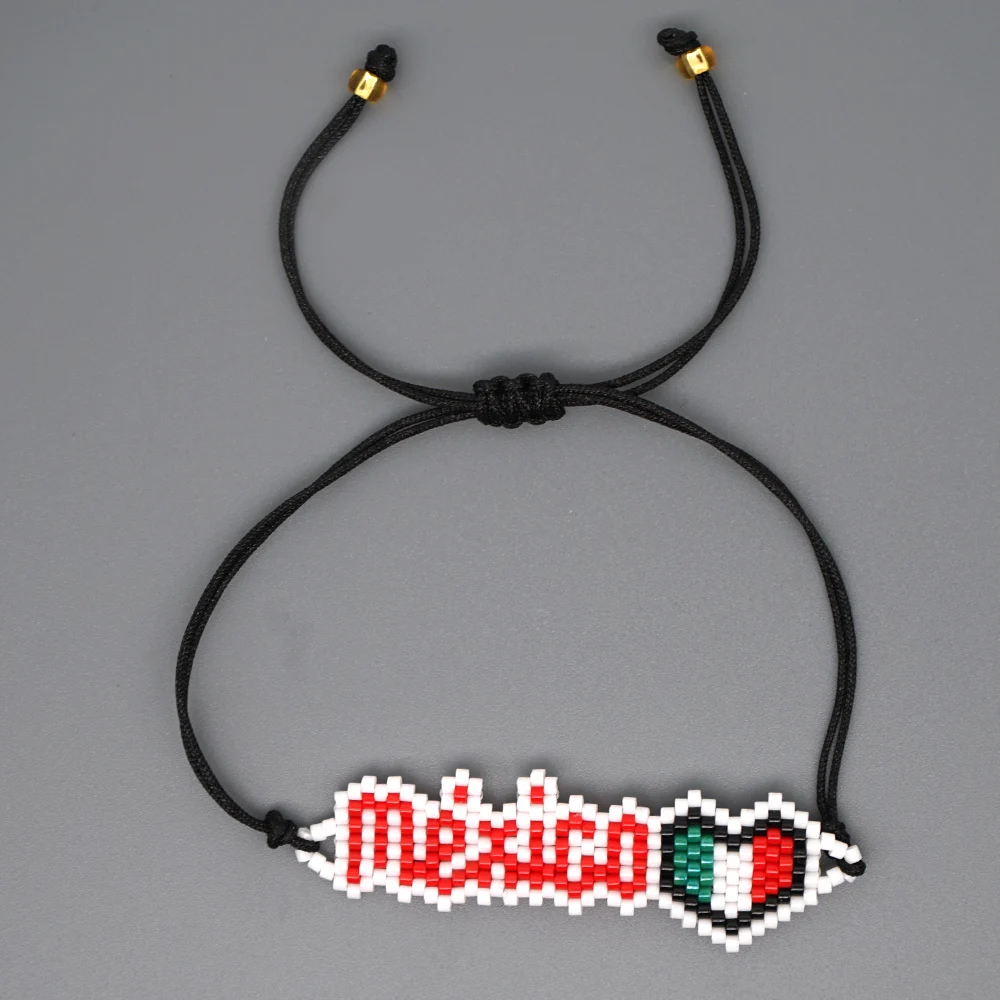 Go2boho, Мехико, браслеты с буквами, MIYUKI, браслет для женщин, мексиканская форма сердца, браслеты, Mujer Moda, ювелирные изделия, дружба, Bileklik - Окраска металла: MI-B190564A