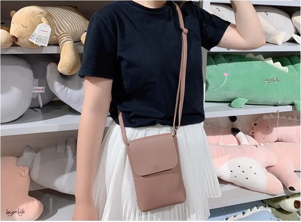 2021 Flap Crossbody Bags Women Mini PU Leather Shoulder Purses and Handbags for Girls Ladies Phone Simple Solid Designer Bag