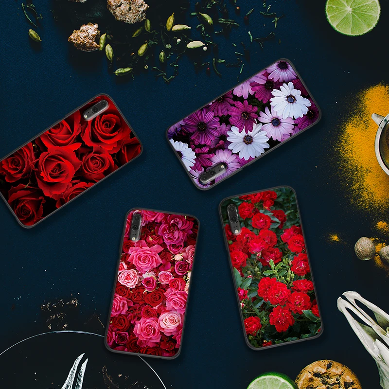 Valentine's day roses flowers Soft Silicone for Huawei P30 Lite Pro P Smart 2016 2019 P8 P9 P10 P20 TPU | Мобильные телефоны и