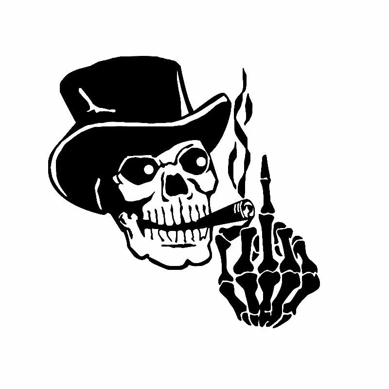

Car Stickers Decor Motorcycle Decals Art Skull Middle Finger Decorative Accessories Creative Sunscreen Waterproof PVC,16cm*16cm