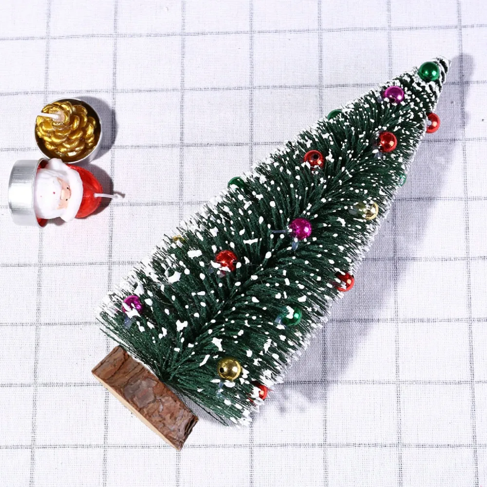 Рождественская елка мини сосна с деревянной основой DIY ремесла Домашний Настольный Декор рабочего стола DIY Украшение Мини Рождественская елка# C