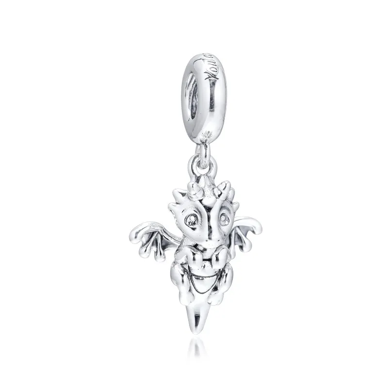 

2019 New Autumn 925 Sterling Silver Jewelry Magic Dragon Charms for Women Bracelets Evil Sign Pendant Charm Beads Jewelry Making